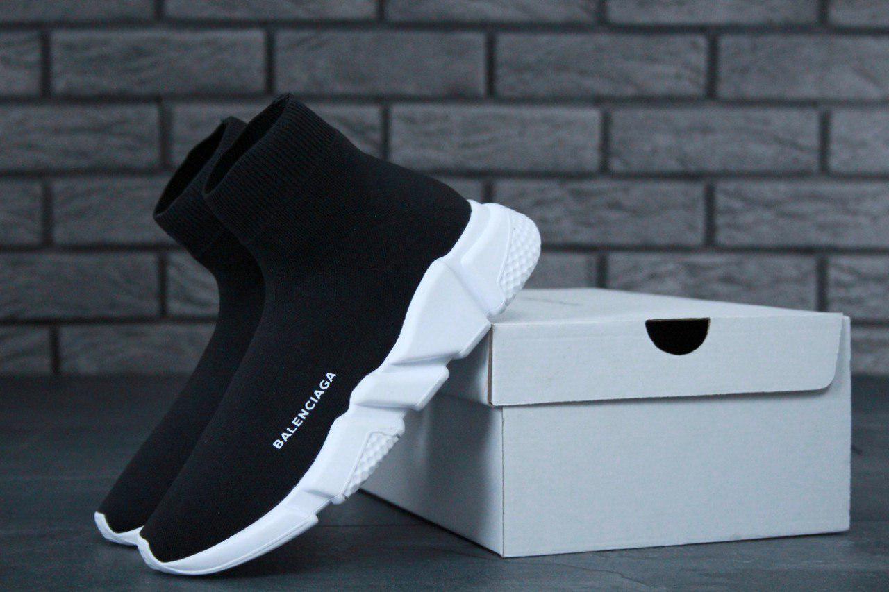 

Женские кроссовки Balenciaga Speed Trainer Black White кроссовки баленсиага спид трейнер баленсиага носок, Черный