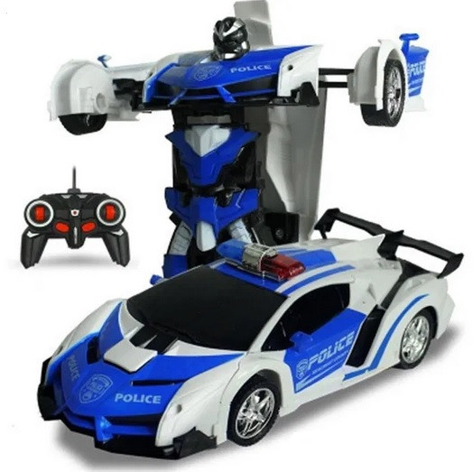 

Машинка Трансформер Lamborghini Police Robot Car Size 18 Синяя SKL11-276019