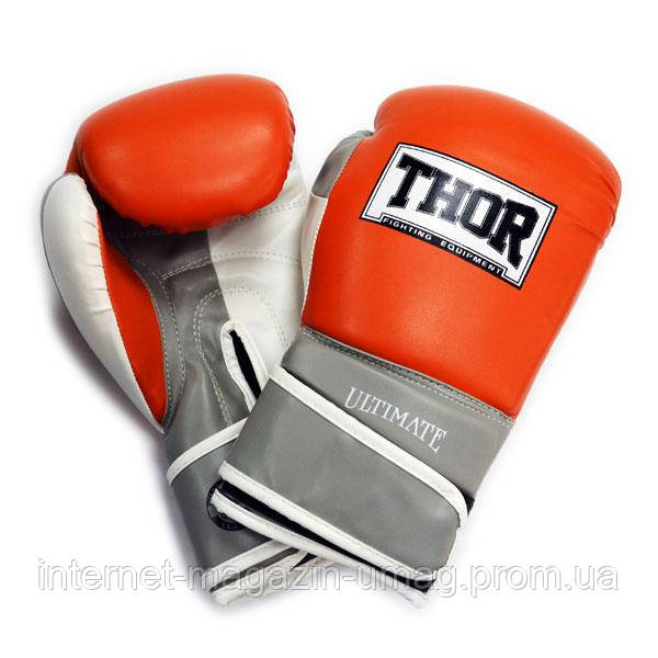 Боксерські рукавички Thor Ultimate(PU)OR/GR/WH 10 oz.