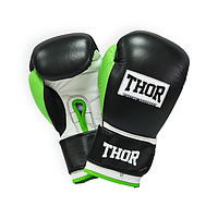 Боксерські рукавички Thor Typhoon (PU) BLK/GREEN/WHITE 14 oz., фото 1
