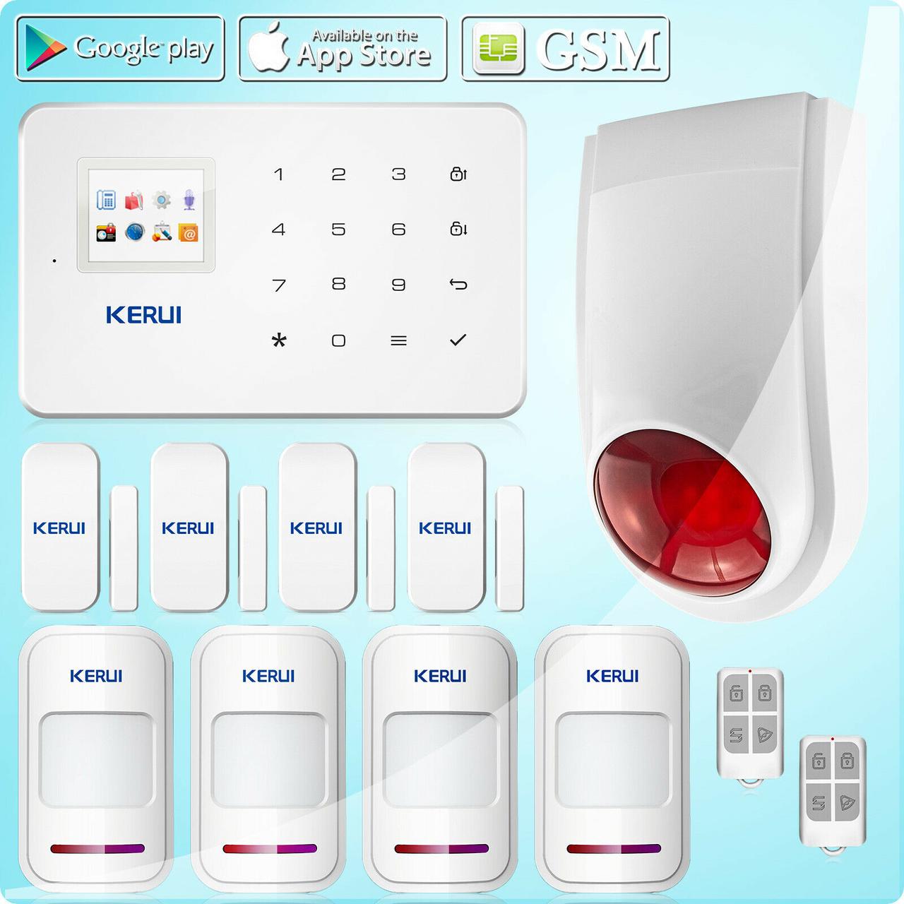 

Комплект беспроводной GSM сигнализации Kerui G18 plus + беспроводная сирена КОД: FDHFYVHJFKF87F9F