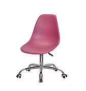 Офісний пластиковий стілець на коліщатках регульований Nik Office Onder Mebli, червоний 32