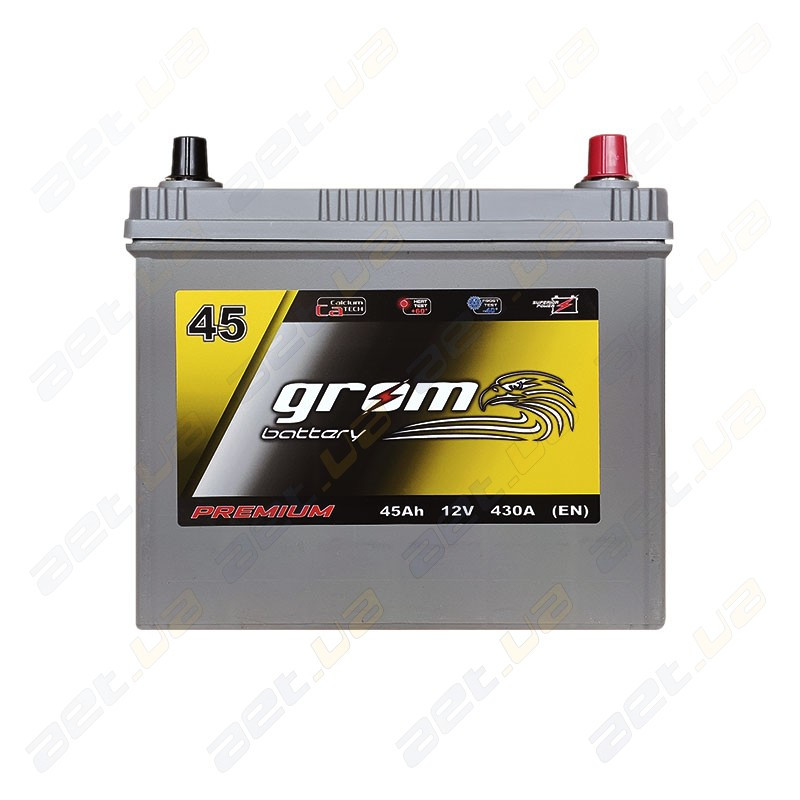Аккумулятор Grom Battery 45Ah 430A JR+ (EN) тонкая клемма