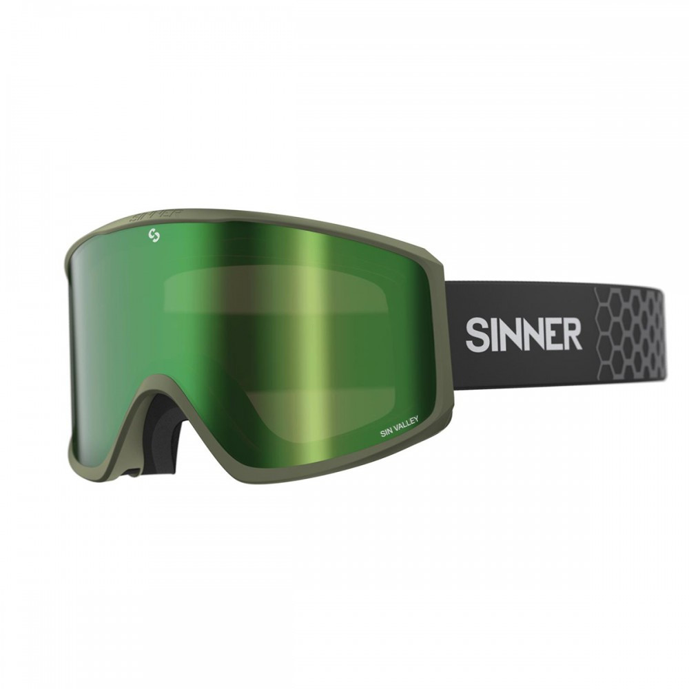 

Маска гірськолижна Sinner Sin Valley+ Green-Green Mir + Orange Sintec (SIGO-184-75-28