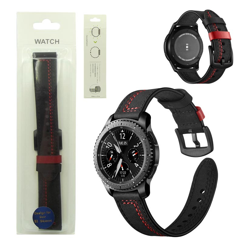 

Ремешок для Samsung Watch 7-design S3 and S4 46mm black/red