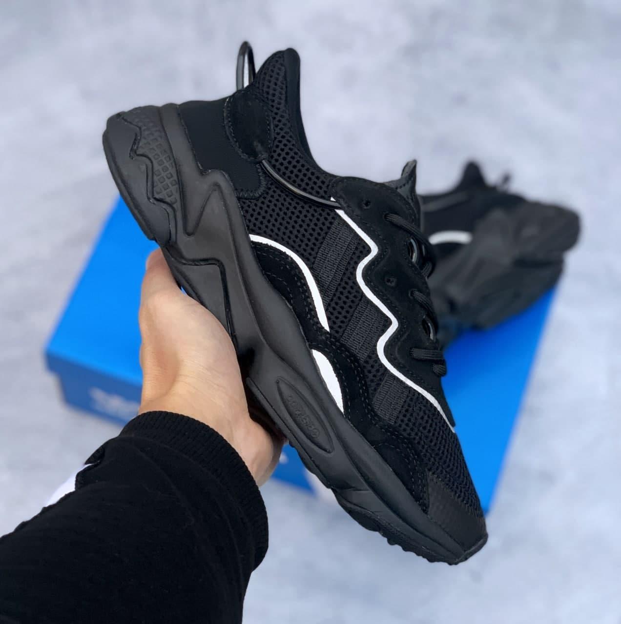 

Мужские кроссовки Adidas Ozweego Black / Адидас Озвиго Черные 44, Черный