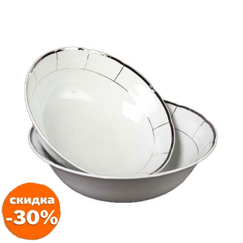 

Салатник Thun Menuet (Обводка платина) круглый d24 см фарфор (7224800), Белый