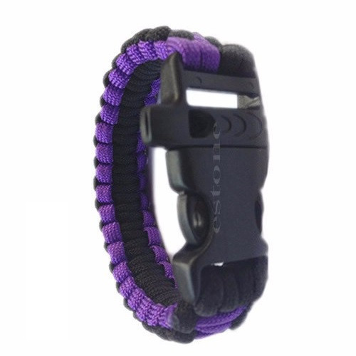 

Браслет выживания Paracord black purple