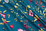 Тканина бязь "Орхідеї, жучки та метелики" на смарагдовому фоні, №3229, фото 4