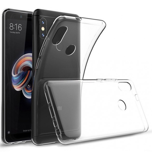 

Чехол для Xiaomi RedMi Note 5 силиконовый бампер прозрачный