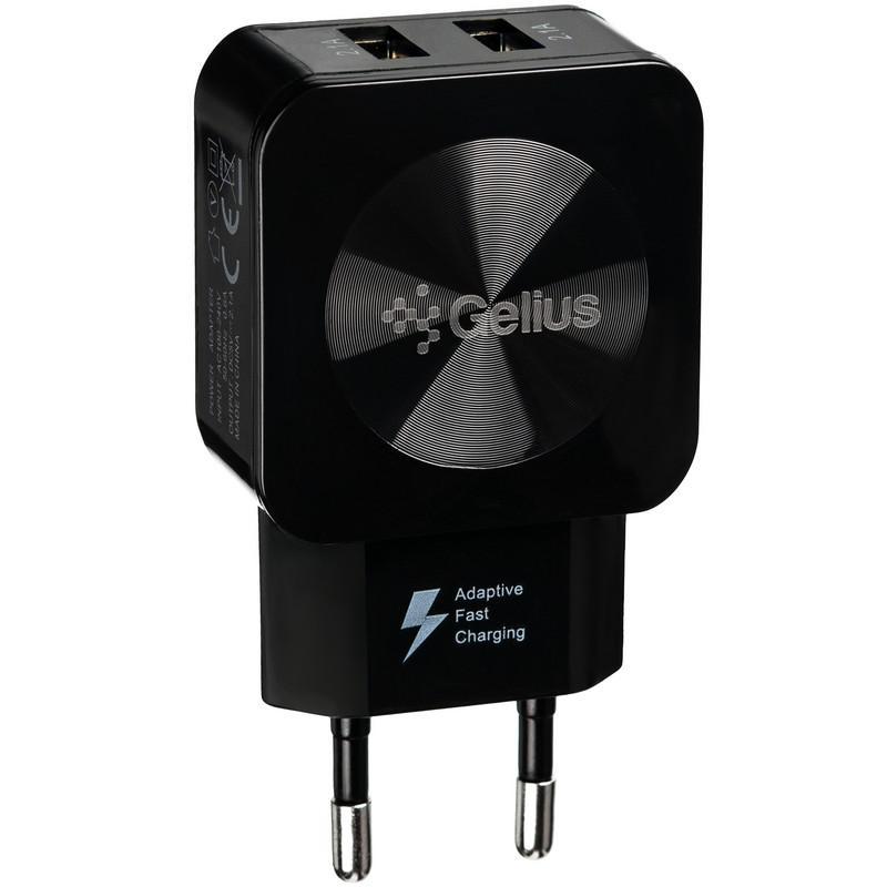 

Зарядка Gelius Ultra Prime GU-HC02 2USB 2.1A Black, Черный