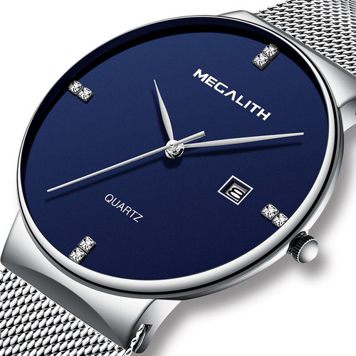 

Мужские часы Megalith 0047M-3 Silver-Blue Diamonds