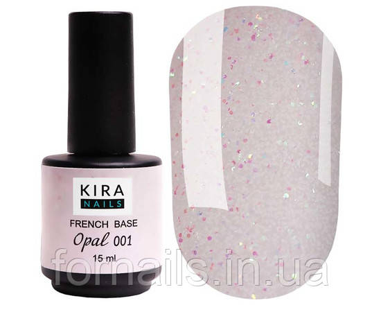 

Kira Nails French Base Opal 001(опал), 15 мл