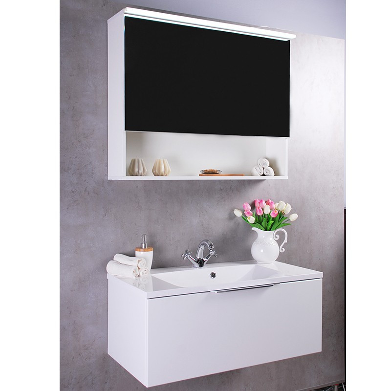 

Зеркальный шкафчик FANCY MARBLE Okinava 600 с диодной подсветкой, серый