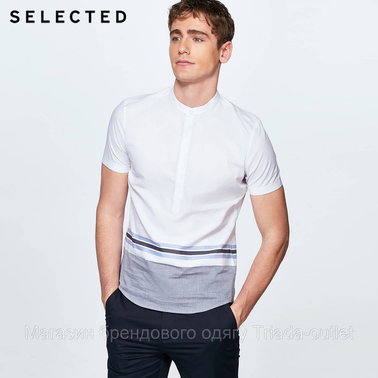 

Сорочка Selected 418204527A06 XXL білий комб. (2924685272645