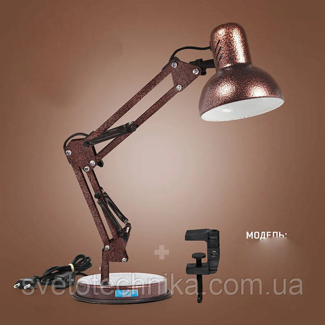Купить Настольная лампа на струбцине и подставке старая медь Е27. от  компании "Светотехника !!!" - 1208799404