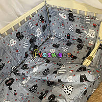 Постільний набір в дитячу ліжечко (8 предметів) Premium "Зірочка" білий, фото 1
