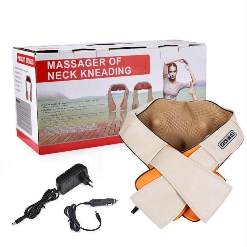 

Роликовый массажер для спины и шеи Massager of neck kneading | массажная подушка | Shiatsu с подогревом