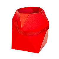 Оригінальна коробка для квітів "Бутон" червона 17х12х12 см