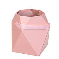 Оригінальна коробка для квітів "Бутон" рожева 17х12х12 см