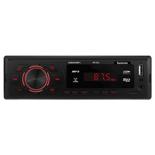 

Магнитола-FM - "Fantom" - FP-312 - (Black/Red)/USB/SD/усил. кач.звука/Bluetooth 4x40W