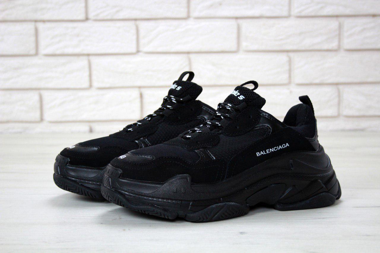 

Мужские черные Кроссовки Balenciaga Triple S 45, Черный