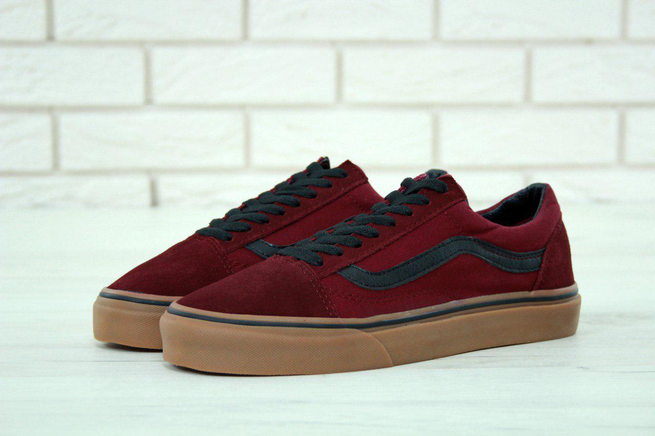 

Мужские бордовые Кеды Vans Old Skool, Бордовый