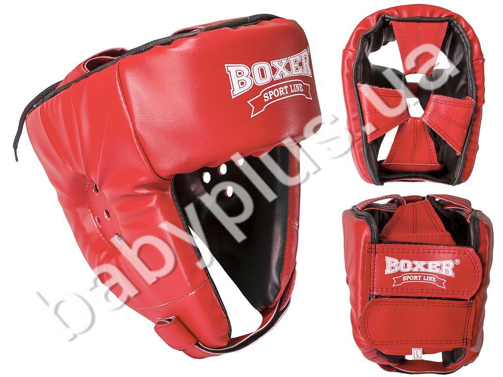 

Шлем боксерский Элит M кожвинил красный. Boxer Sport Line 2034-02К