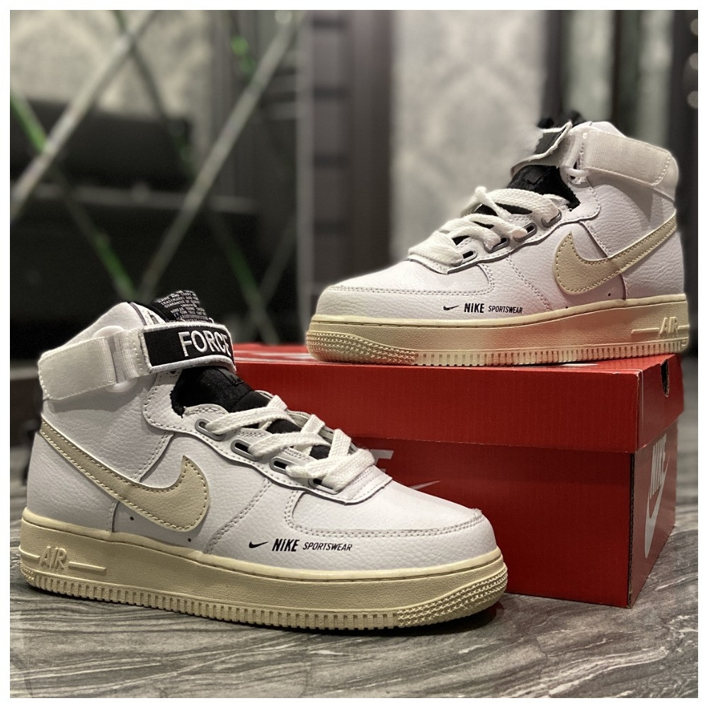 

Женские кроссовки Nike Air Force 1 High Utility White Light Cream жіночі кросівки кроссовки найк аир форс хай, Белый