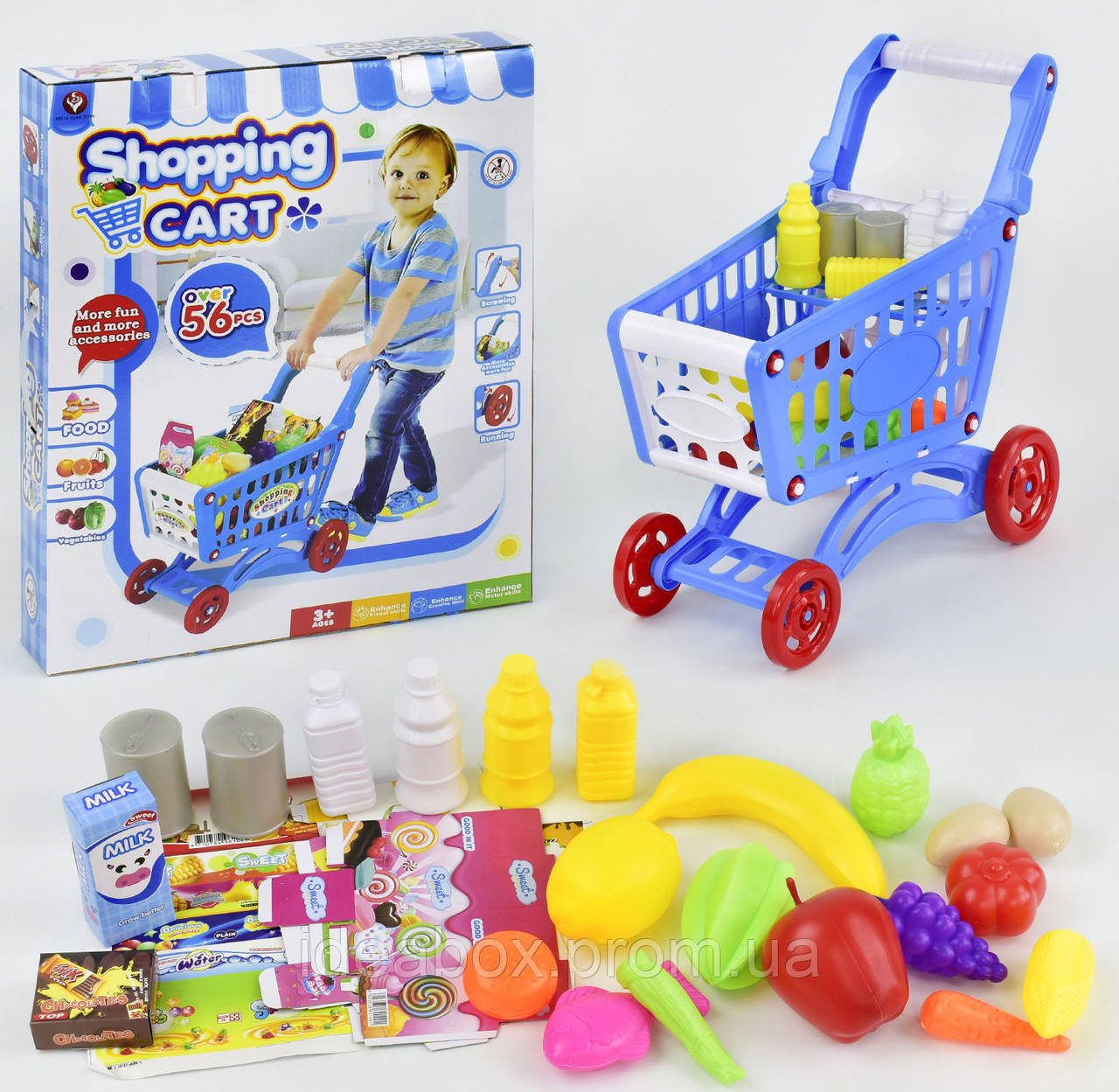 

Игровая тележка с продуктами Small Toys 922-10 Синий 2-67873, КОД: 1249997