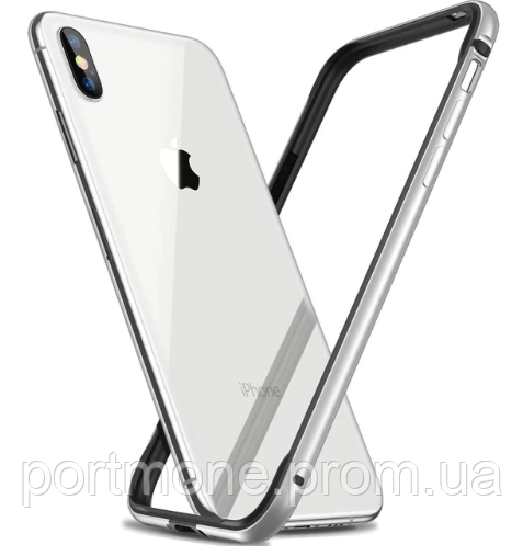 

Бампер Grand Silicone Aluminium для iPhone X Xs White, КОД: 324266