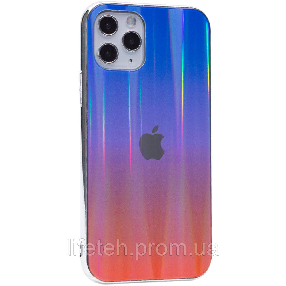 

TPU+Glass чехол Gradient Aurora с лого для Apple iPhone 11 Pro (5.8"), Синий / красный