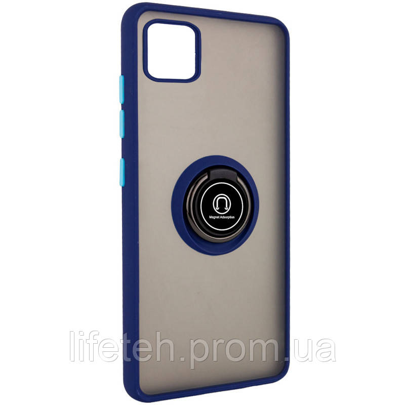 

TPU+PC чехол Deen ColorEdgingRing for Magnet для Realme C11, Синий