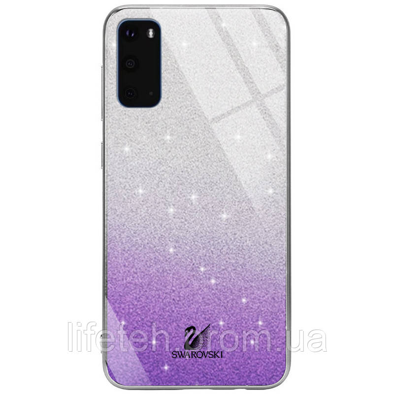 

TPU+Glass чехол Swarovski для Samsung Galaxy S20, Фиолетовый