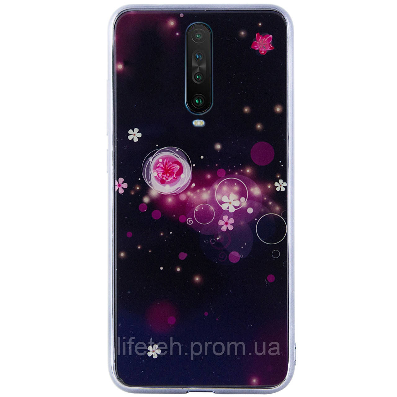 

TPU+Glass чехол Fantasy с глянцевыми торцами для Xiaomi Redmi K30 / Poco X2, Пузырьки и цветы