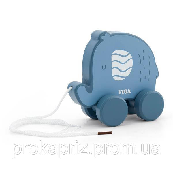 

Деревянная каталка Viga Toys PolarB Слоник (44004), Синий