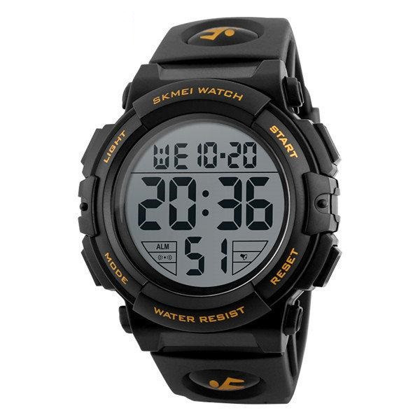 

Skmei 1258 черные с золотым мужские спортивные часы