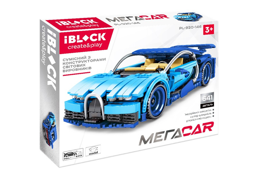 

Конструктор IBLOCK PL-920-146 (12шт) 641дет., МЕГАCAR, в собран.кор 47,5*35,8*11см