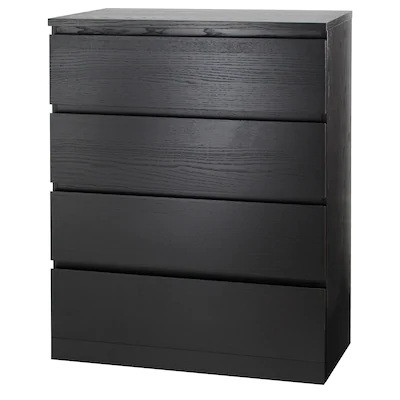 

Комод с 4 ящиками IKEA MALM 80x100 см Черно-коричневый (304.035.66)