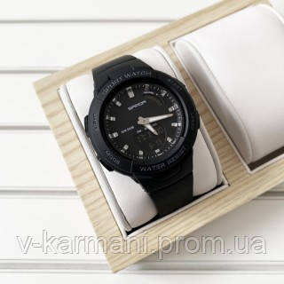 

Красивые женские наручные часы Sanda 6005 Black-Silver спортивные