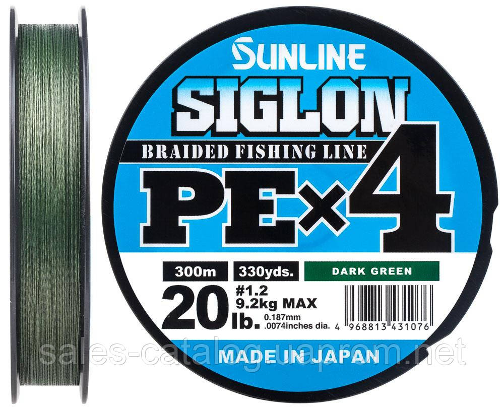 

Шнур Sunline Siglon PE х4 300m 1.2 0.187mm 20lb 9.2kg Темно-зеленый 1658.09.47, КОД: 1699248