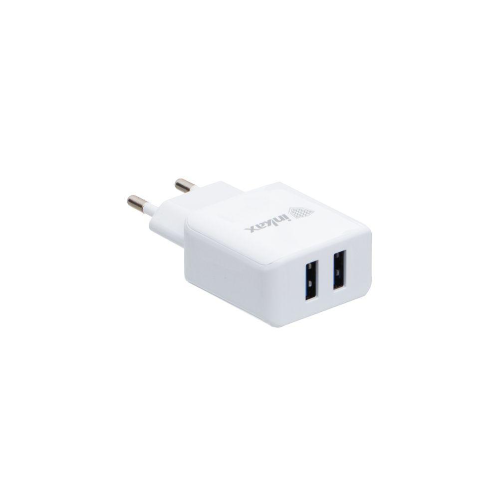 

Зарядное устройство Inkax CD-01 2.1A 2 USB с кабелем Micro USB Белый MMA00000011012, КОД: 1934473, White