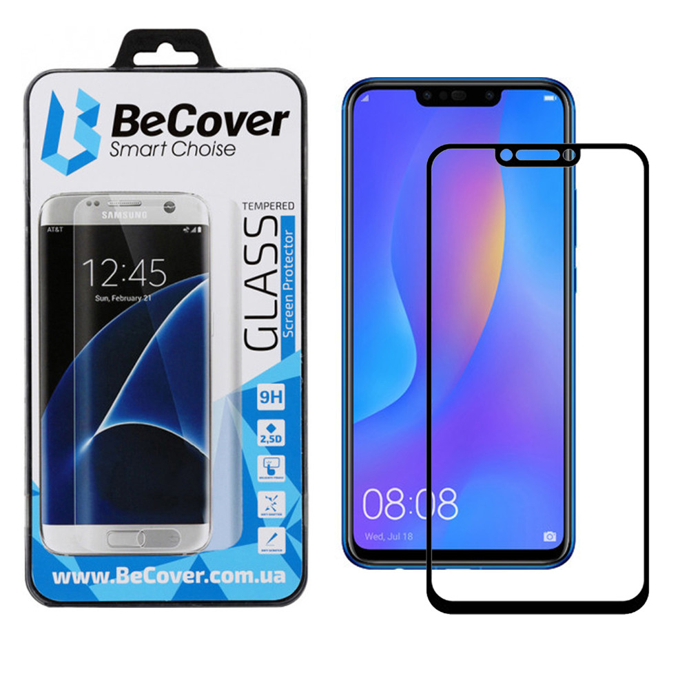 Захисне скло BeCover Full Glue для Huawei P Smart Plus Black (702570)