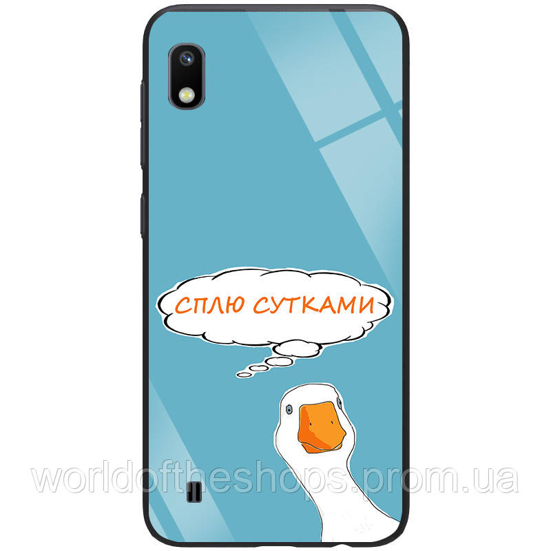 

TPU+Glass чехол ForFun для Samsung Galaxy A10 (A105F), Сплю сутками / голубой