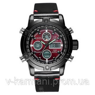 

Часы наручные мужские кварцевые AMST 3022P Black-Red Smooth Wristband армейские