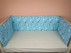 Бортики в детскую кроватку защита бампер Бирюзовый для новорожденных