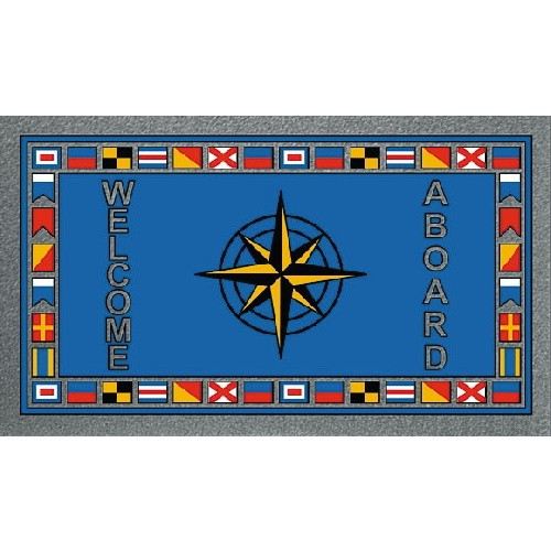 

Коврик ворсовый входной “Welcome Aboard” роза ветров 50х80 см Osculati.