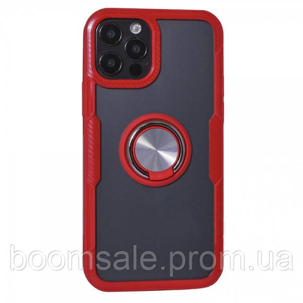 

Чехол для iPhone 12/12 Pro 6.1" TTech Ring Bracket Series Red, Красный