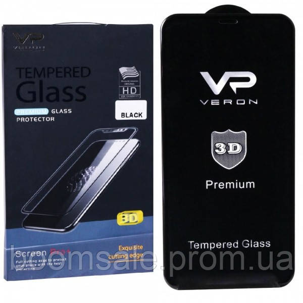 

Защитное стекло для iPhone 12/12 Pro 6.1" Veron 3D Curved Premium Black, Черный