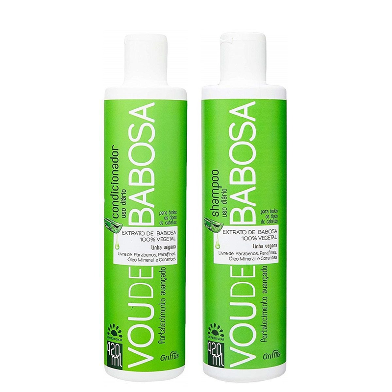 

Набор для укрепления и оздоровления волос Griffus Kit Shampoo+Condicionador Linha Vegana Vou de Babosa 420+420